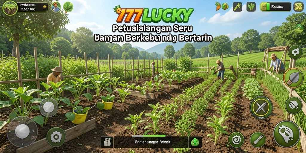 Tampilan utama gameplay 777LUCKY yang penuh warna dan menggembirakan.