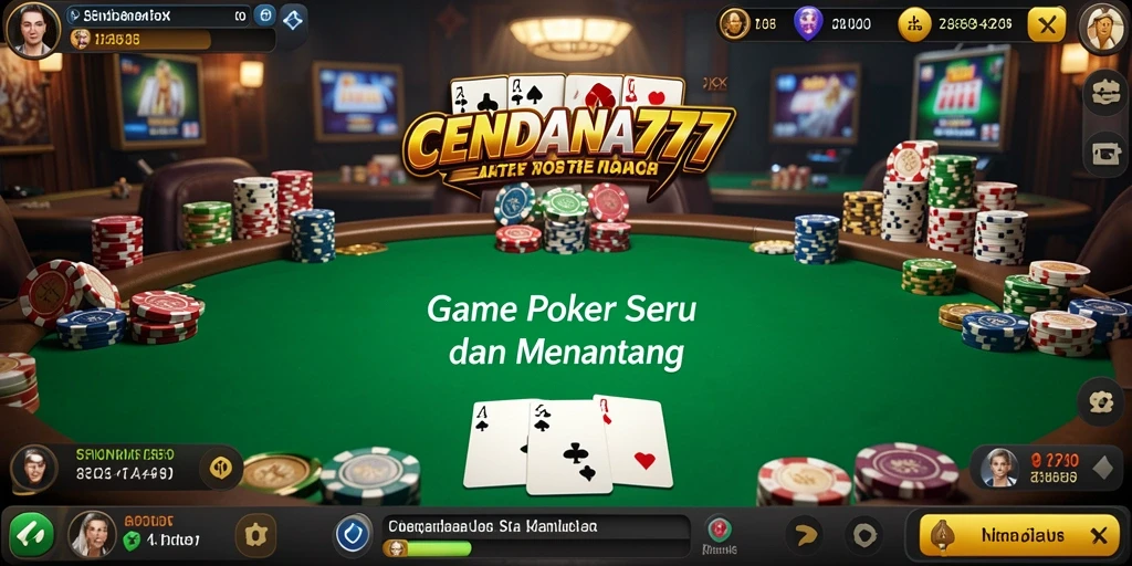 Screenshot CENDANA777 menampilkan gameplay poker yang seru dan mendebarkan.