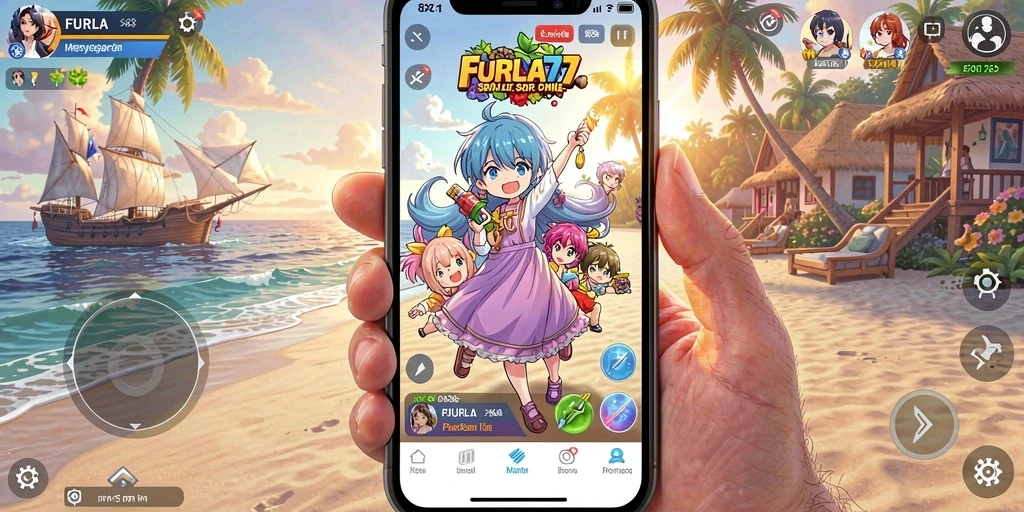 Screenshot FURLA77 menampilkan aksi seru dalam permainan Anime.