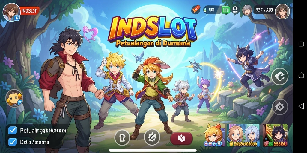 Tampilan menarik dari gameplay INDSLOT dengan karakter anime yang penuh warna.