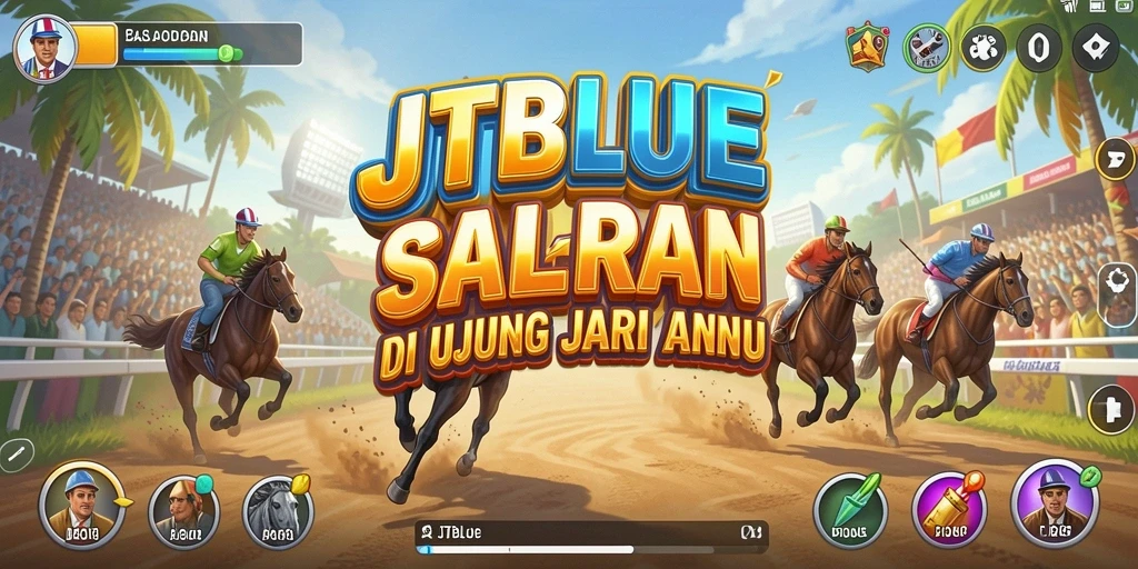 Screenshot gameplay JTBLUE menampilkan balapan seru dan grafik menakjubkan.