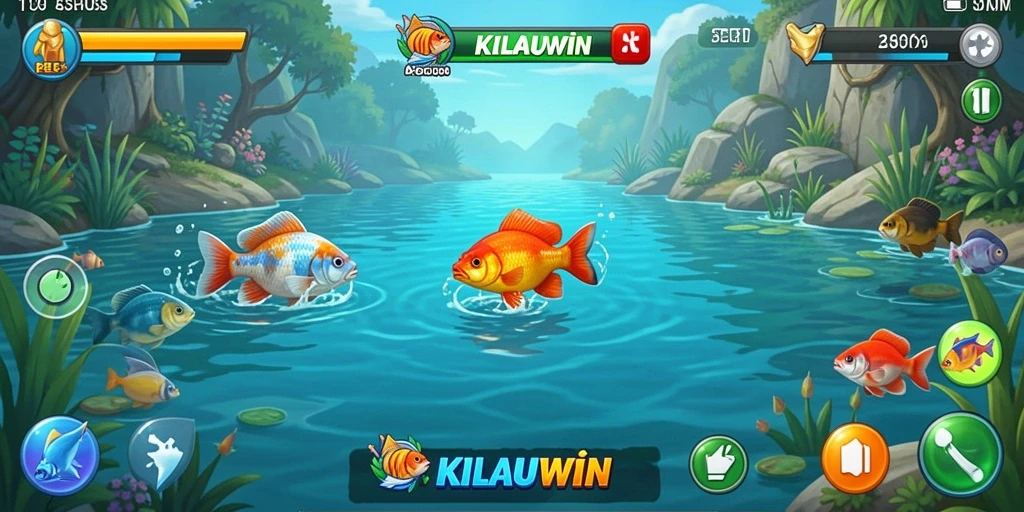Tampilan gameplay KILAUWIN yang menarik saat menangkap ikan.