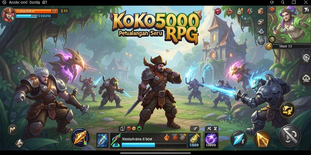 Screenshot gameplay KOKO5000 yang menampilkan aksi petualangan RPG yang seru.