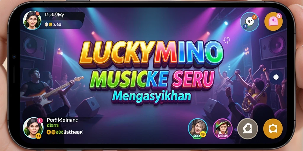 Tampilan gameplay menarik dari LUCKYMINO dengan nuansa musik yang ceria.