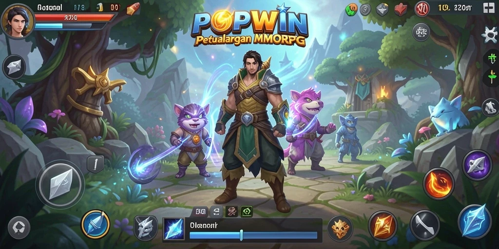 Screenshot gameplay <strong>POPWIN</strong> menampilkan pertempuran epik dalam dunia MMORPG.