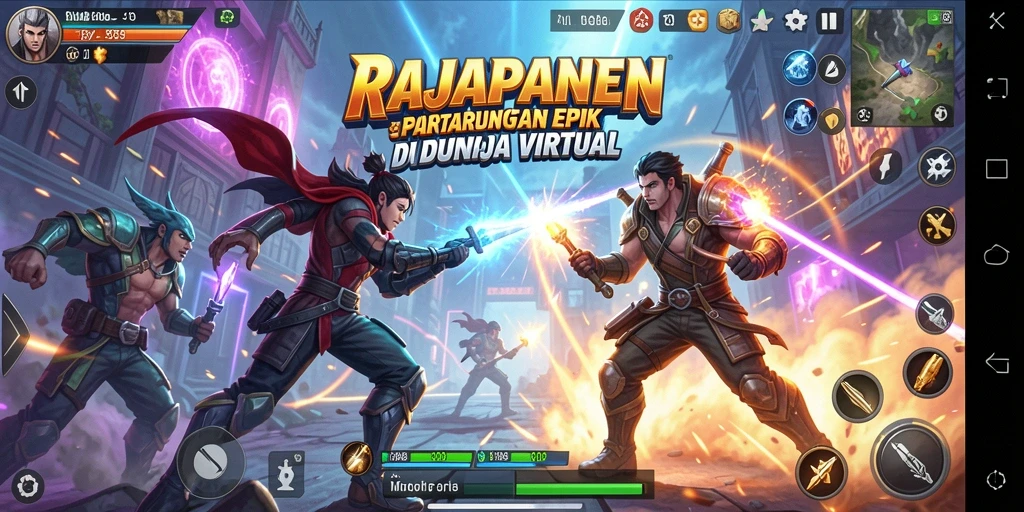 Tangkap momen aksi dalam gameplay pertarungan RAJAPANEN.