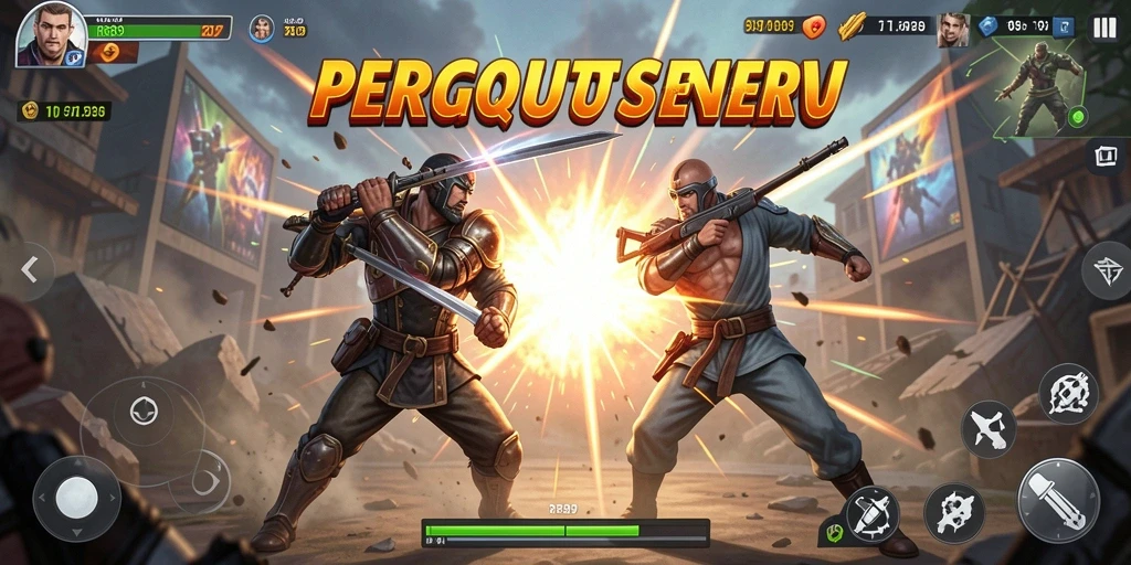 Tampilan gameplay RR89 yang intens saat bertarung.