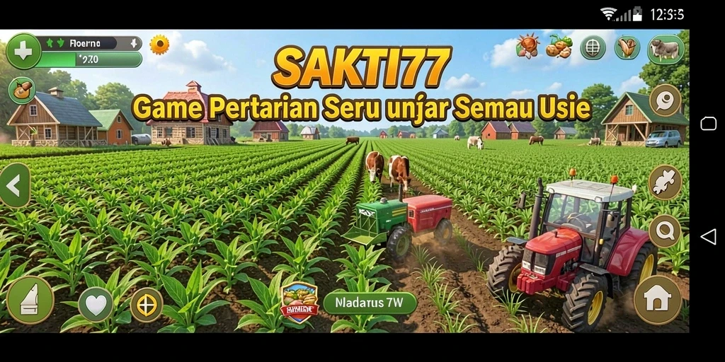 Tampilan gameplay SAKTI77 menampilkan aktivitas pertanian yang seru dan interaktif.