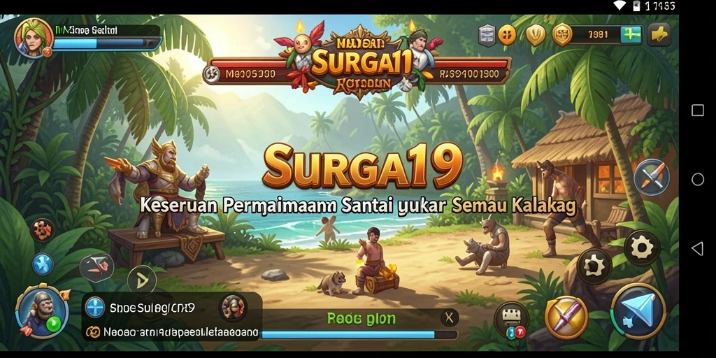 Screenshot SURGA19 menunjukkan gameplay seru dan karakter-karakter yang menggemaskan.