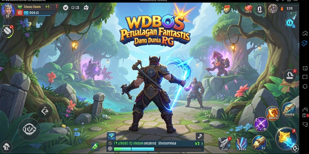 Screenshot gameplay WDBOS menampilkan pertarungan seru di dunia RPG.